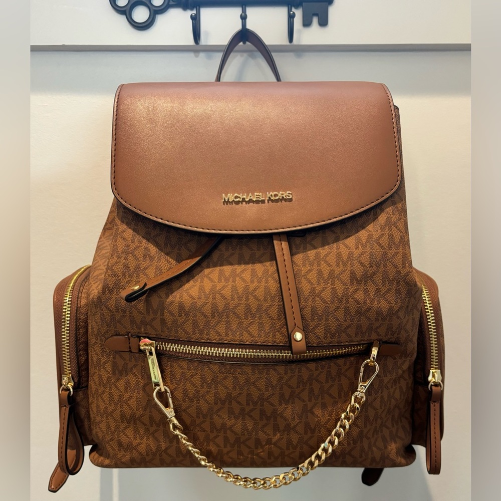 Michael Kors Brown Monogram Backpack